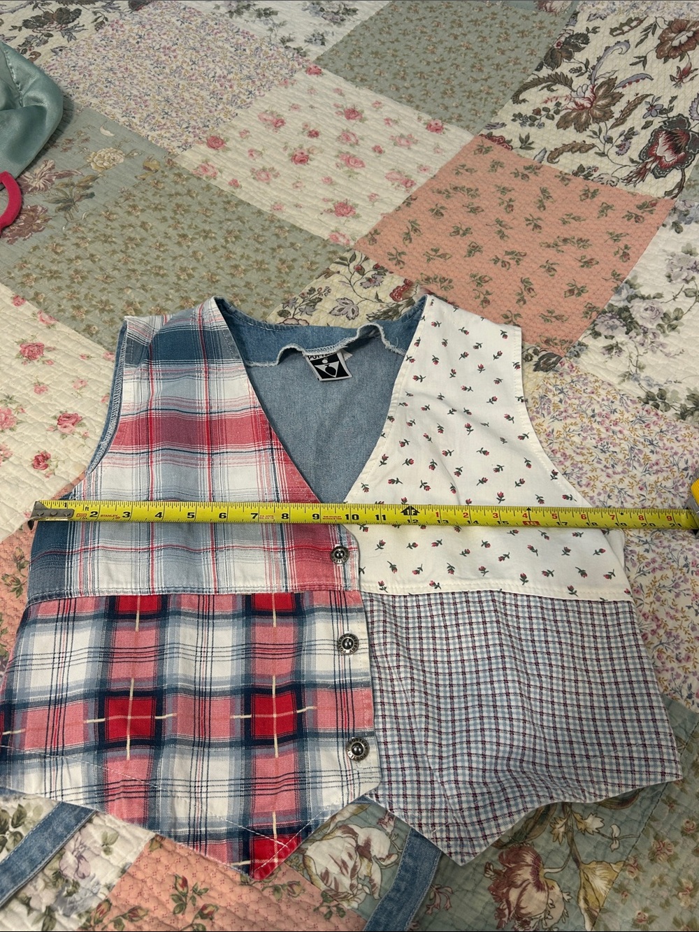 Denim BoHo patchwork vest - Picture 6 of 6